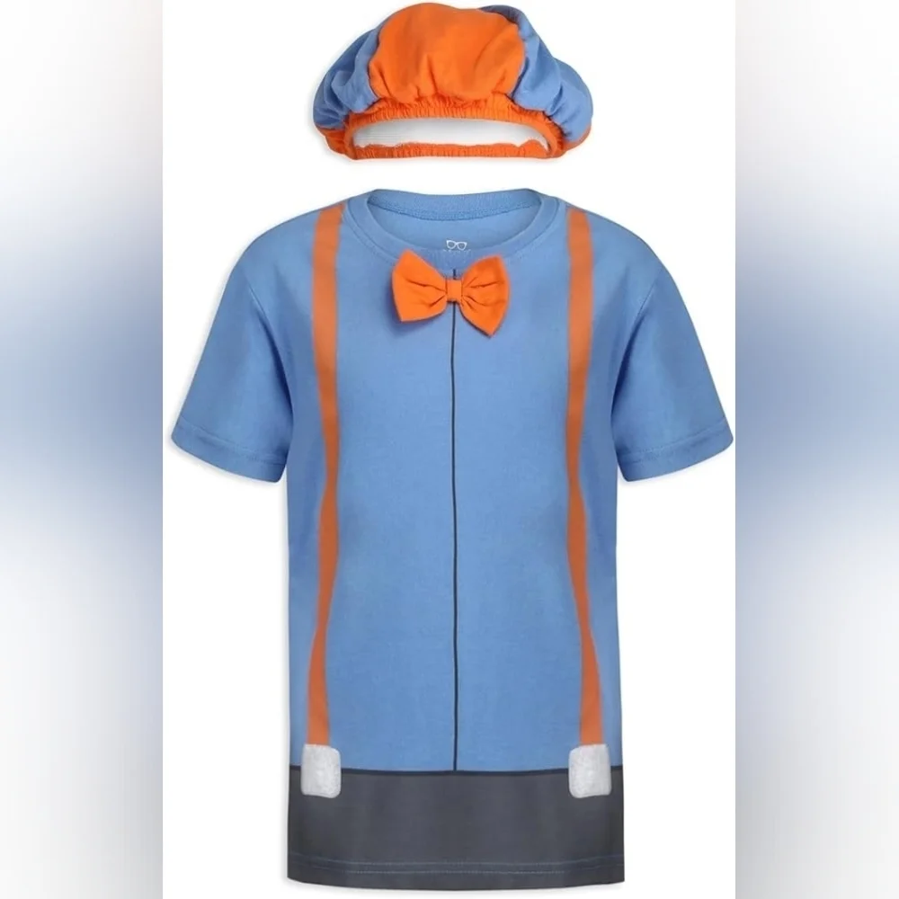 Blippi Blue and Orange Baby Bow Tie T-Shirt
